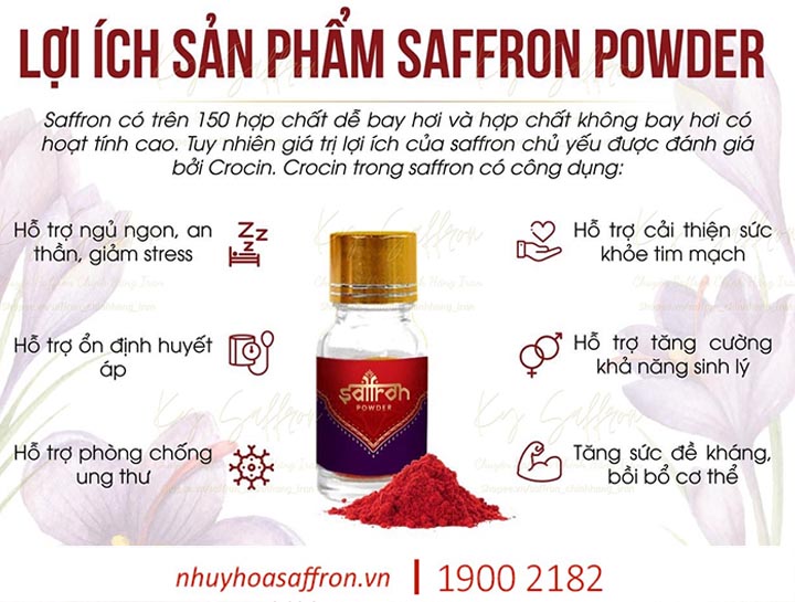 công dụng Saffron Powder 1gr